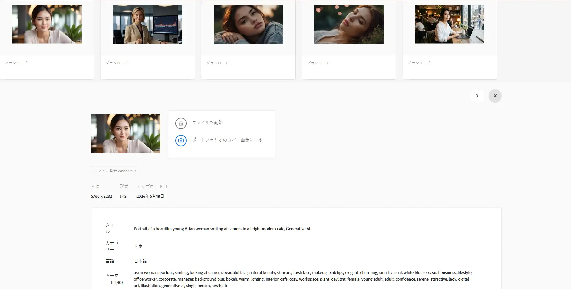 Adobe StockのOK画面